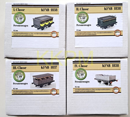 I. - IV. CLASSE KFNB 1838 (Set 4 WAGEN) H0 Bausatz