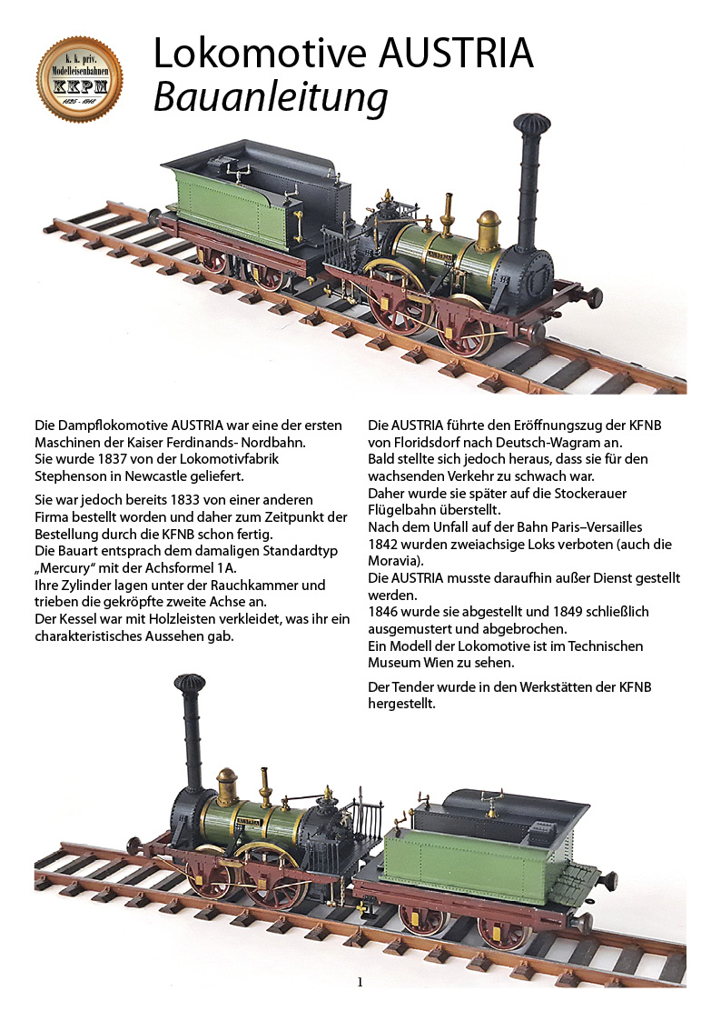 Lokomotive AUSTRIA 1837 H0 Bausatz – Bild 2