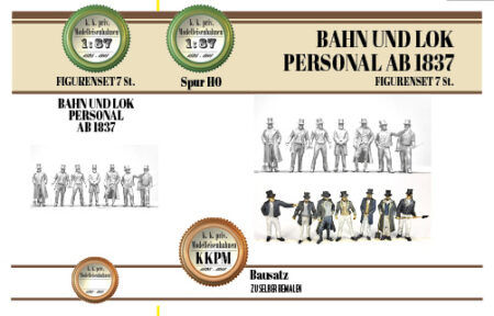 Figuren Bahn und Lok Personal KFNB 1837 (Set 7 St.) H0 unbemalt