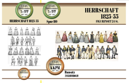 Figuren HERRSCHAFT 1825-55 (Set 24 St.) H0 unbemalt