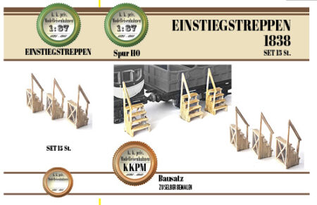 Einstiegtreppen KFNB 1838 (Set 15 St.) H0 Bausatz