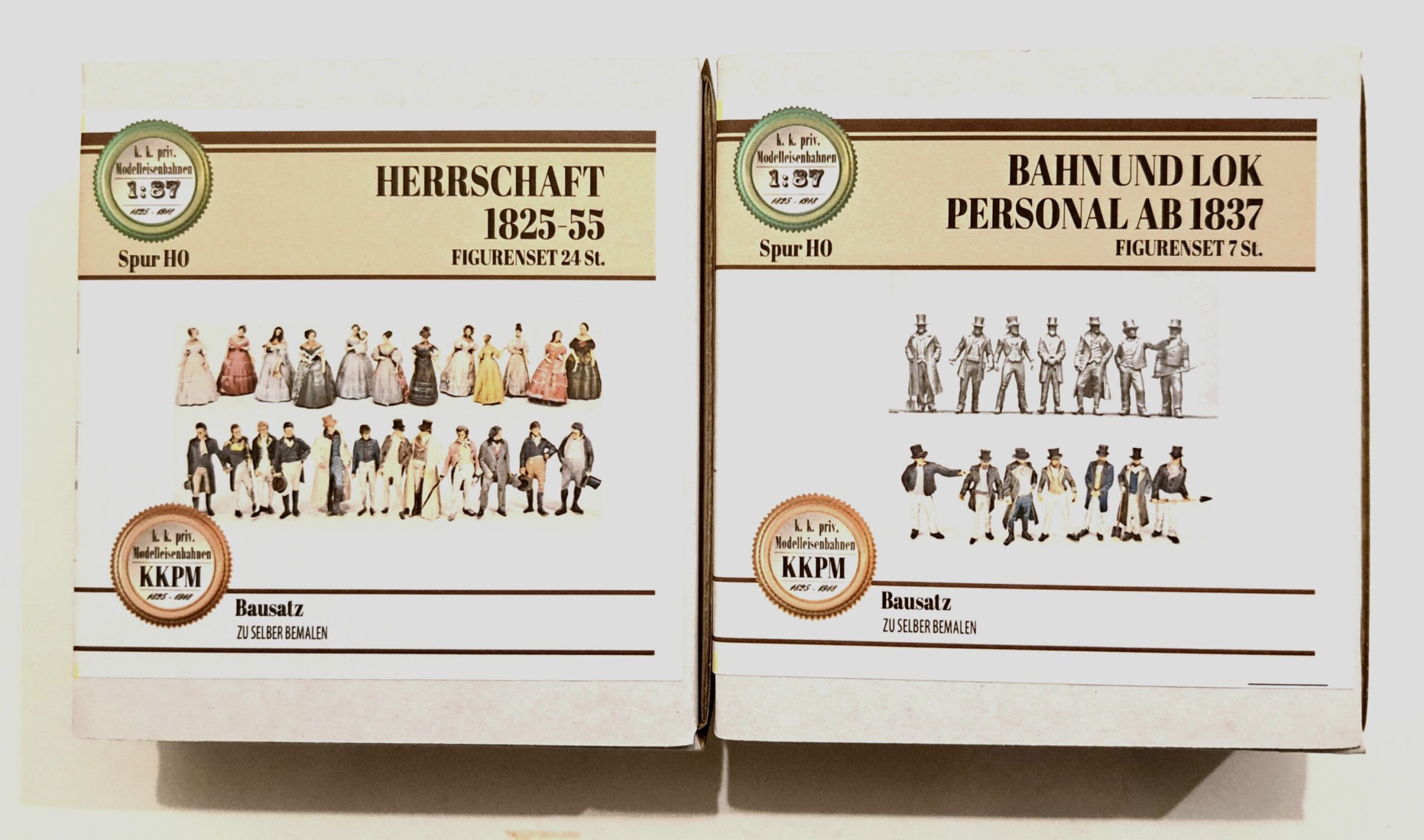 Figuren Set Lokpersonal + HERRSCHAFT 1825-55 H0 unbemalt